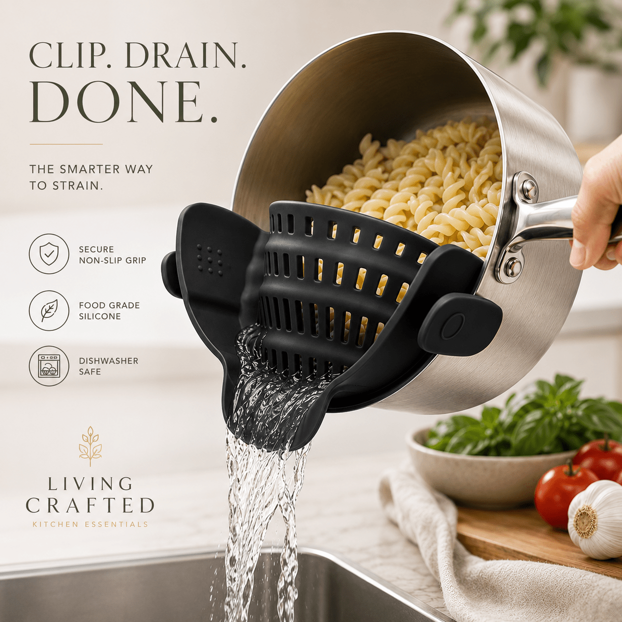 Clip On Pot Strainer - Living Crafted