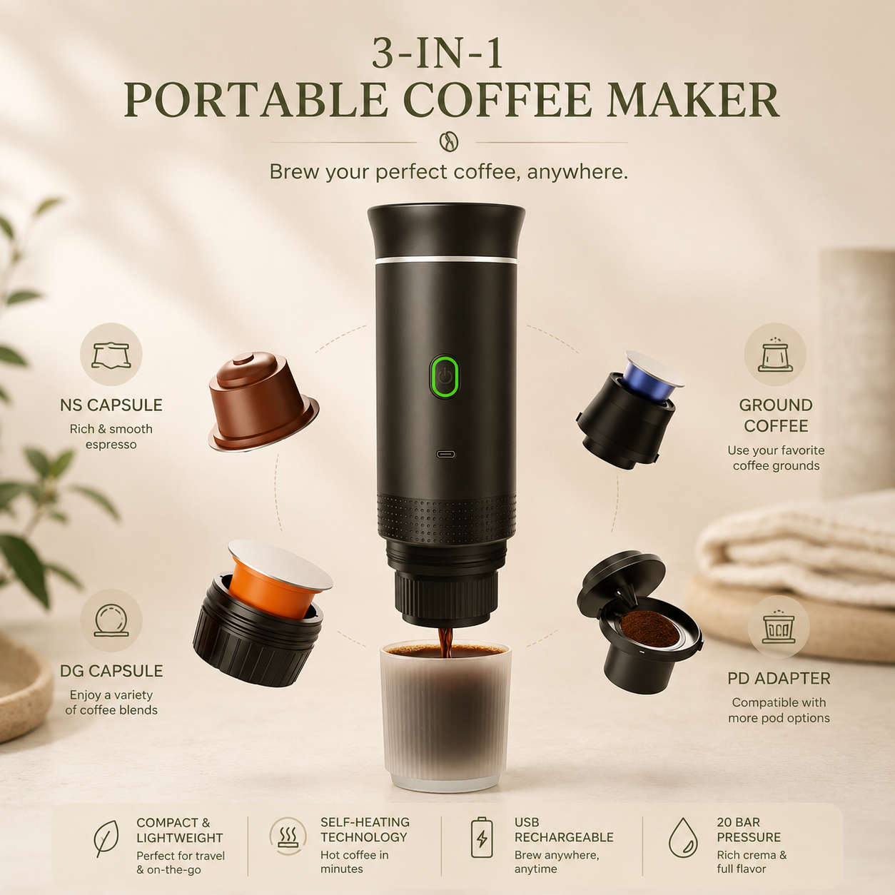 Portable Electric Coffee Maker