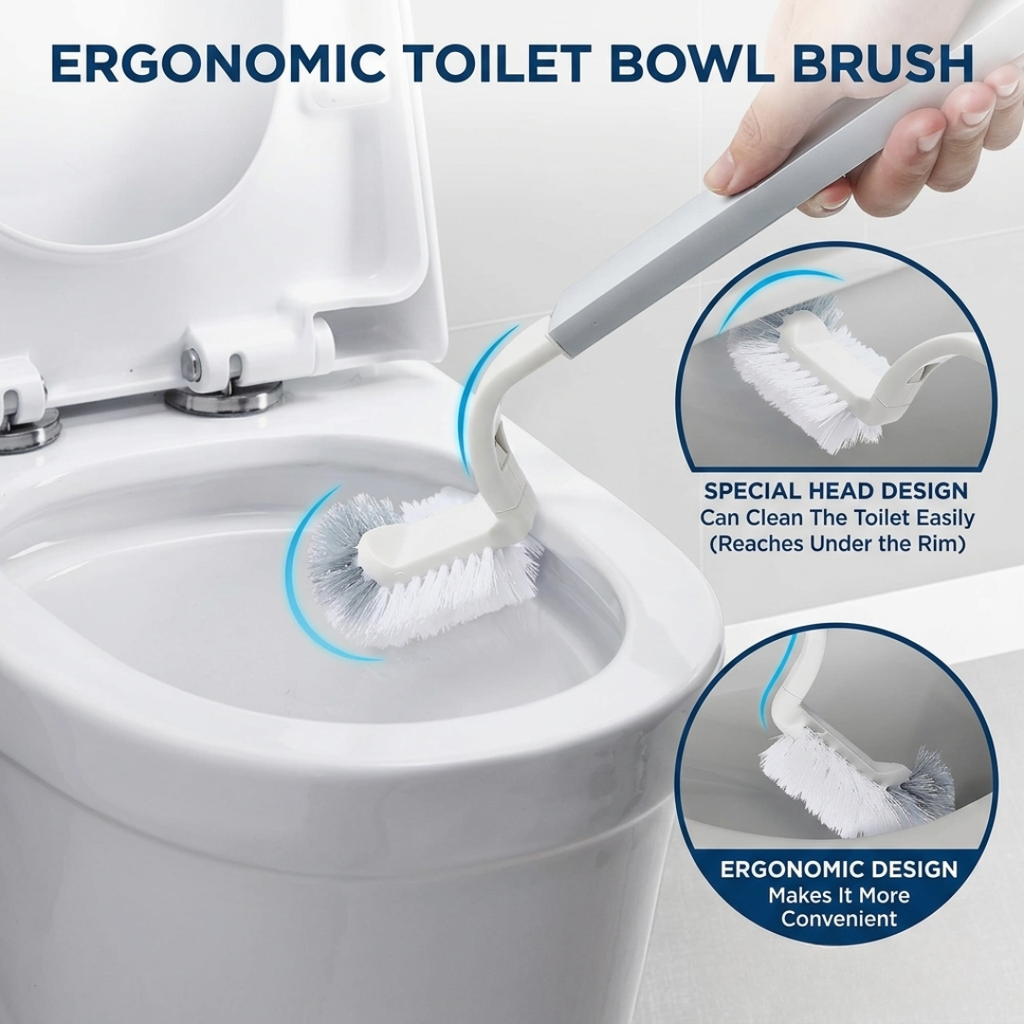 Modern Slimline Bathroom Bin with Brush