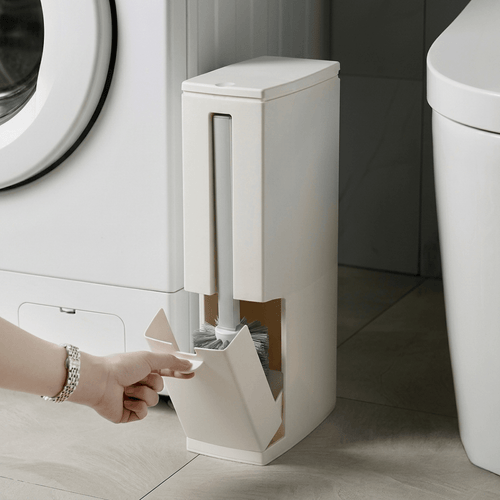 Modern Slimline Bathroom Bin with Brush - Living Crafted